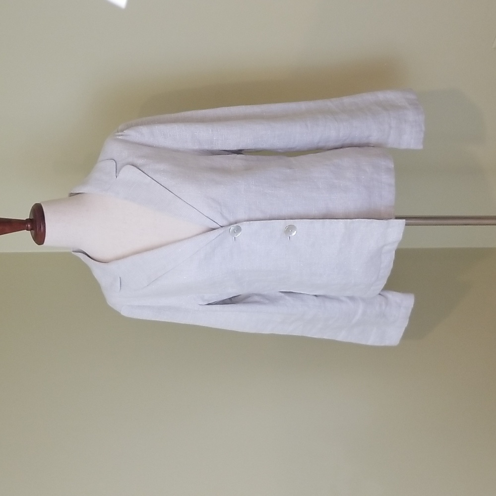 J Jill Light Gray and Silver Blazer Size Medium